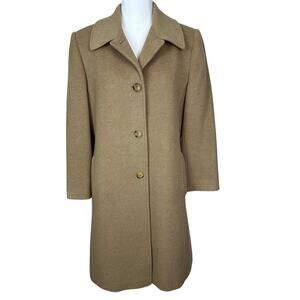 Vintage Larry Levine 100% Camel Hair Coat Women’s Size 14 Tan Italian Fabric